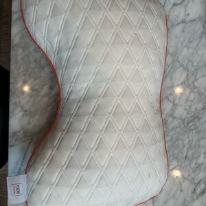 RZ Cloud Quilted Contour Pillow with Coral Piping